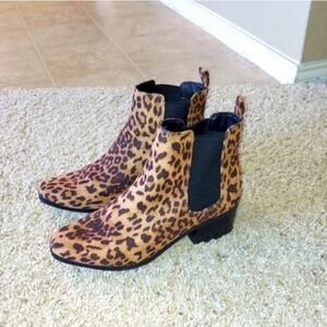 A New Day Women's Leopard Print Ankle Boots SZ 9.5